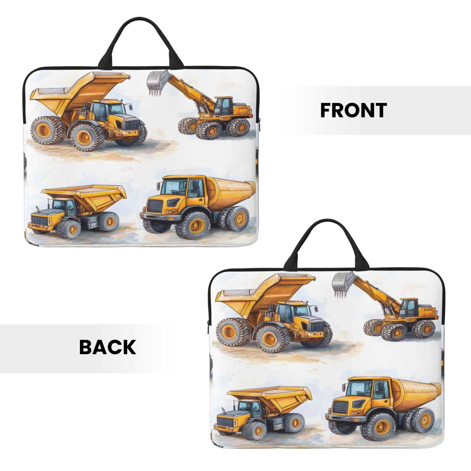Laptop Sleeve Bag For Women Men 14inch Waterproof Durable Protective Computer Carrying Cover Handle Laptop Case Bag Construction Vehicles