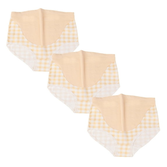 Xmarks Maternity Underwear Pregnancy Panties 3 Pack for Women Over Bump High Waist Soft Absorbent Brief Underpants Shorts Yellow XL