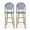 Navy Blue/White/Bamboo Finish, variant on Grelton Outdoor Aluminum French Barstools, Set of 2, Rust, White, and Bamboo Finish