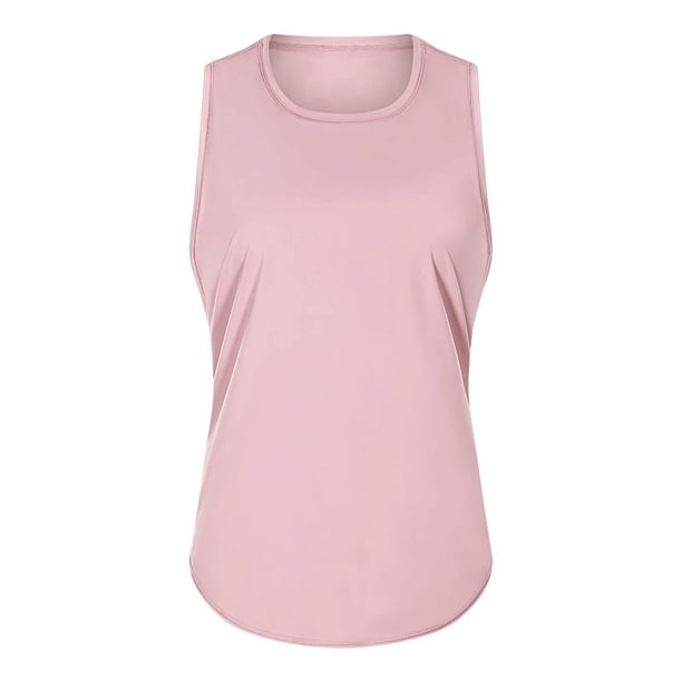 Camiseta de yoga de primavera y verano, blusa sin mangas para mujer, blusa de yoga holgada, transpirable y de secado rápido