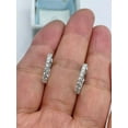 thumbnail image 3 of "1Ct Round Lab Created Diamond Women's Huggie Hoop Earrings - 14K White Gold Plated", 3 of 4