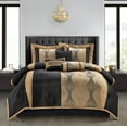 thumbnail image 6 of Nanshing Kath 7 Piece Luxury Contemporary Comforter Set, Black Gold, Queen, 6 of 7