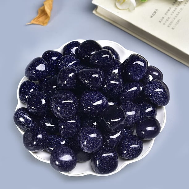 Xiao Hua 2 piezas de piedra de pulido de arenisca azul natural, accesorio de bricolaje hecho a mano, piedra natural, planta en maceta, piedra decorativa para pecera de 20-30 mm