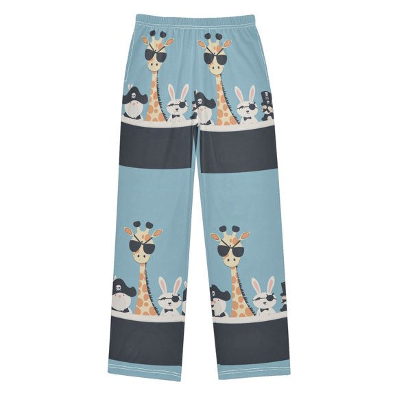 FORMRS Kids Pajama Pants with Pockets Size 6-8Y Boys Lounge Sleep Bottoms, Pirate Animals