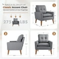 thumbnail image 2 of Homall Accent Chair Mid Century Modern Fabric Upholstered Tufted Armchair Wood Legs Lounge Chair for Living Room, Gray, 2 of 7