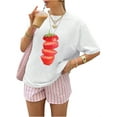 thumbnail image 1 of Women's Y2k Graphic Tees Crew Neck Short Sleeve Casual T Shirt Tops, 1 of 6