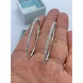 thumbnail image 2 of Lakshya Jewel LLC 2Ct Round Cut CZ Inside Out Hoop Earrings 14K White Gold Plated, 2 of 4