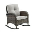thumbnail image 5 of PARKWELL 3-Piece Wicker Rocking Chair with Side Table and Cushions - Outdoor Patio Bistro Set - Brown Wicker, Beige Cushions, 5 of 13