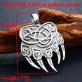 thumbnail image 4 of ZMY Home Bear Claw Necklace Stainless Steel Viking Jewelry Punk Cool Long Chain Norse Celtic Knot Pendant Necklaces, 4 of 7