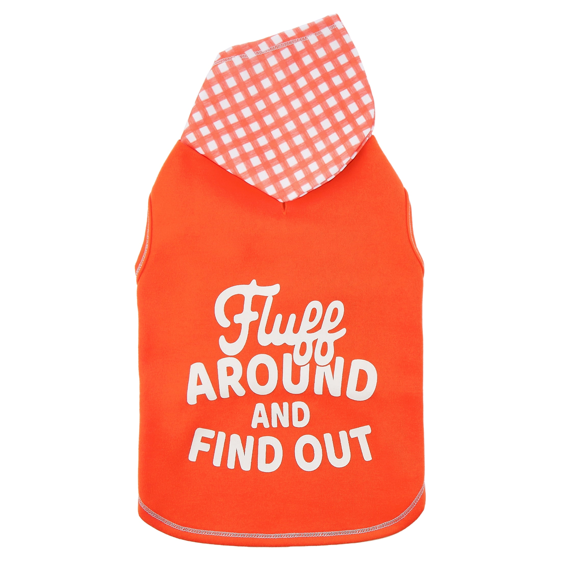 Vibrant Life Spring Pet Hoodie for Cats & Dogs, Fluff Around and Find Out, Orange, XS