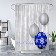 thumbnail image 4 of Christmas Ball Shower Curtain Sliver Blue Xmas Balls Ribbon Snowflake Fantasy Merry Christmas Winter Holiday Dreamy Xmas Ball Decor Fabric Bath Curtain with Hook, 4 of 4