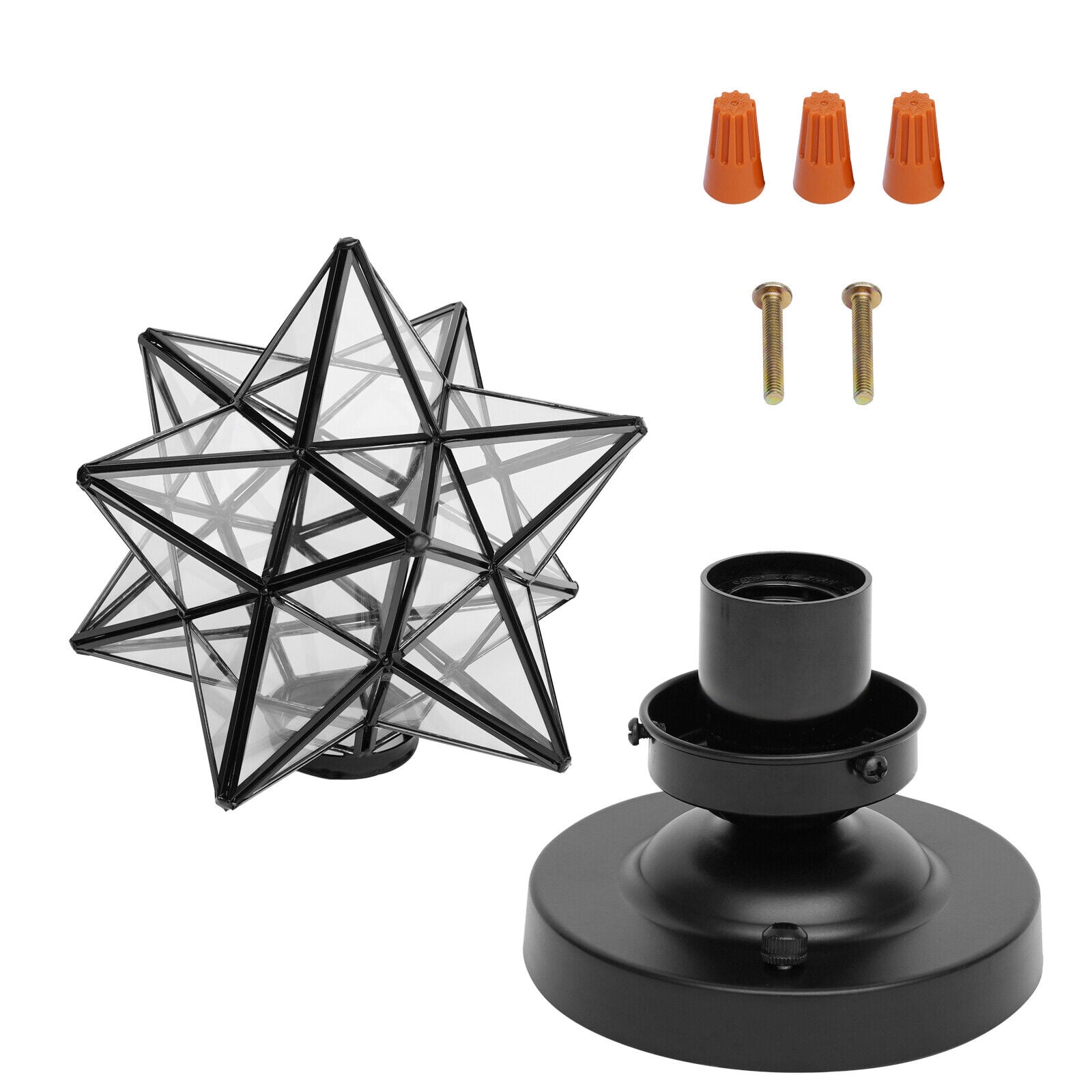 Modern Moravian Star Lamp Flush Mount Ceiling Light w/ Transparent Glass Shade