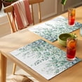 thumbnail image 4 of Sage Green Eucalyptus Leaves Placemats Set of 4 Green Leaf Place Mats Table Mats Kitchen Dining Home Outdoor Party Table Decoration, 4 of 9