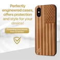 thumbnail image 2 of Case Yard Wooden Case Outside Soft TPU Silicone, Slim Fit Shockproof Wood Protective Phone Cover for Girls Boys Men and Women, Supports Wireless Charging American Flag Design case for iPhone-XS-Max, 2 of 7
