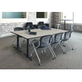thumbnail image 2 of Romig Pillar 84 x 24 in. T-Base Training Seminar Table- Maple & 3 Cadence Nesting Chairs, 2 of 7