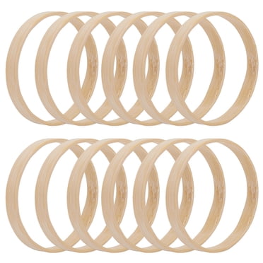 12Pcs Bamboo Embroidery Hoop Stitch Frame Ring White 75~80x10mm Inner Diameter: 70~75mm