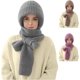 thumbnail image 1 of Bufanda de gorro a prueba de viento con protección para los oídos integrada, bufanda de gorro de punto cálido de invierno, bufanda gruesa cálida elástica, gorro de invierno, 1 of 5