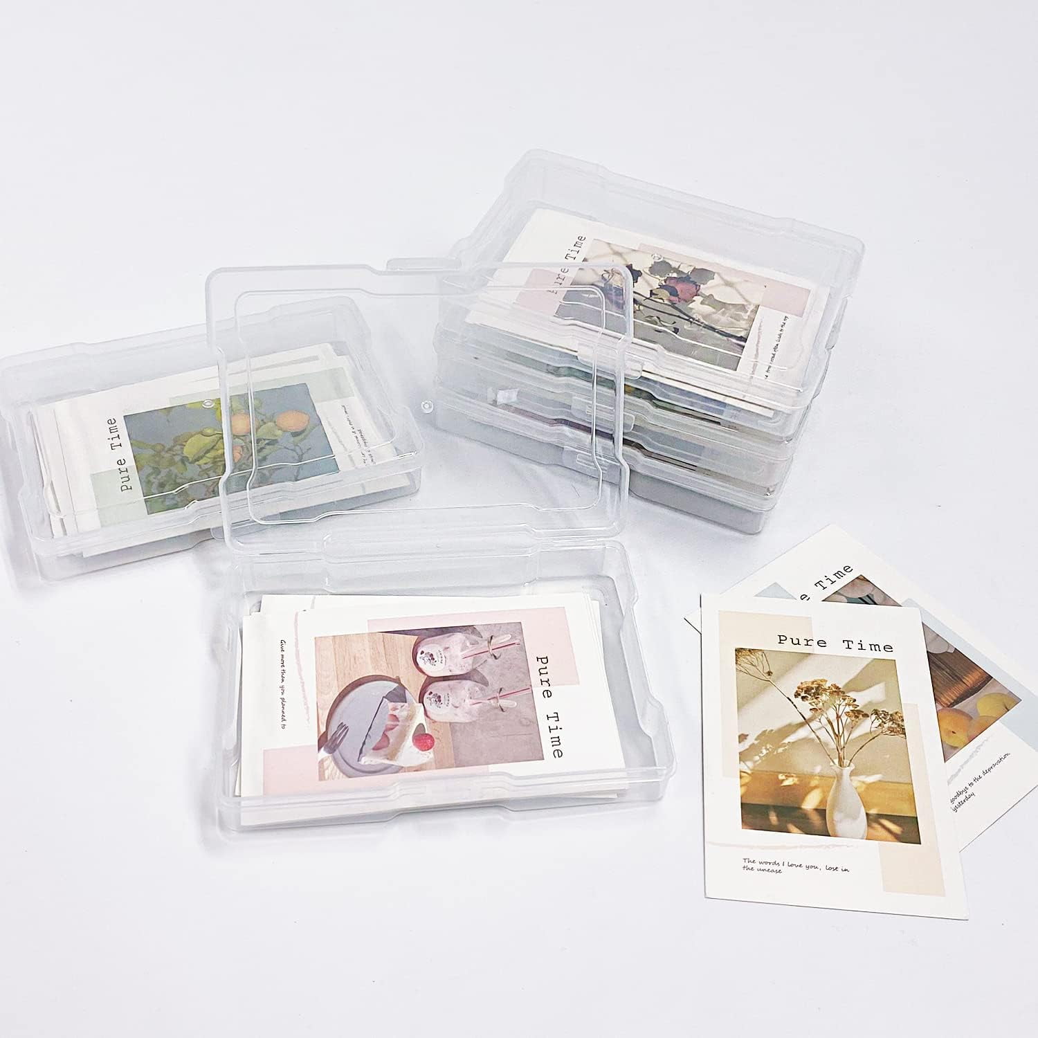 Novelinks Photo Storage Box 5" x 7" Photo Case Photo Organizer Clear Plastic Picture Boxes Transparent Craft Keeper Photo Containers ,20 Pack