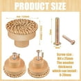 thumbnail image 4 of HEJULI 6 Pack Boho Rattan Dresser Knobs，Round Wooden Drawer Knobs Handmade Wicker Woven Decorative Pulls with 6 Pcs Screws, 4 of 7