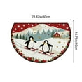 thumbnail image 4 of Yhmxh Christmas Half Round Door Mat Xmas Christmas Snowman Christmas Tree Half Moon Rug Washable Half Circle Area Rugs Entrance Non Slip Circle Rugs Floor Carpet for Kithen Bedroom Decorate Gift, 4 of 7