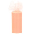 thumbnail image 1 of Unique Bargains 6 inch 50 Yards Tulle Ribbon Rolls Pastel Netting Fabric for Gift Wrapping Christmas Wedding, Light Orange, 1 of 5