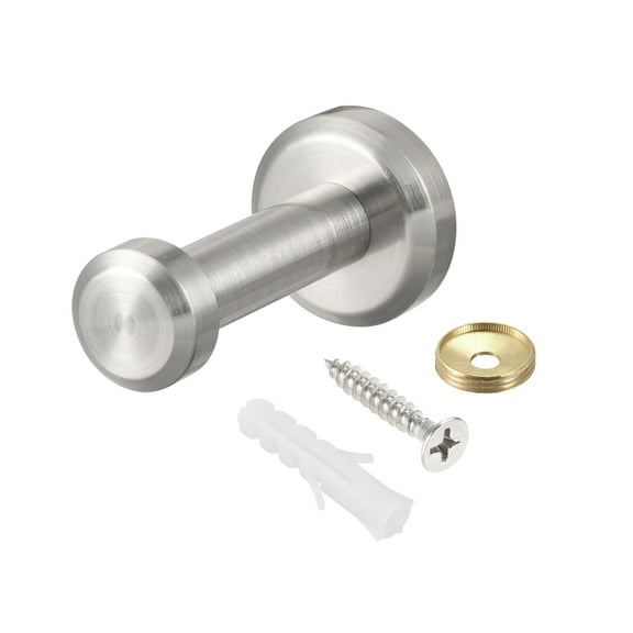 Wall Hook Robe Towel Hook Wall Mounted Coat Hook Hanger Brushed Silver Tone