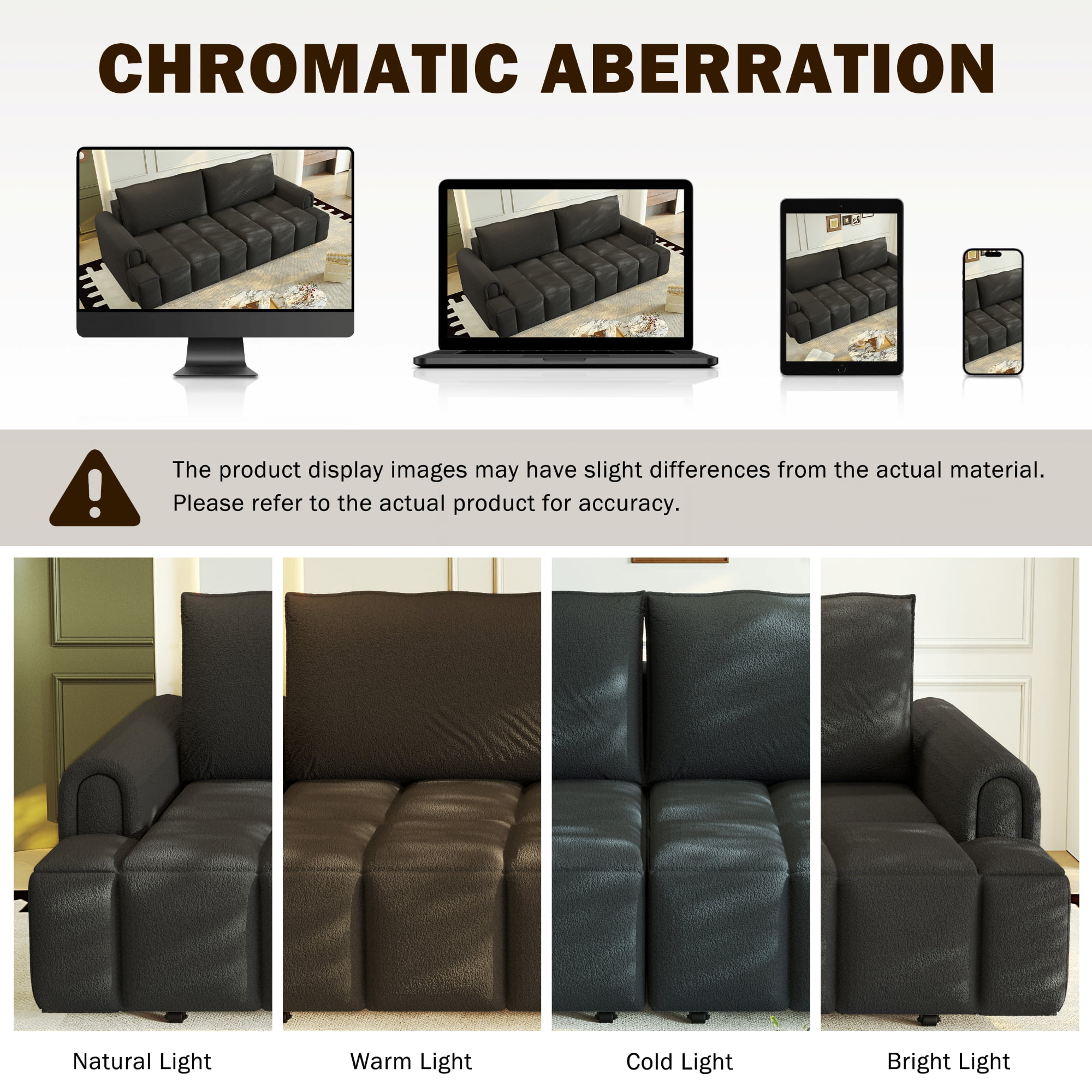 LLappuil 90" Cloud Couch, Oversized Floor Sofa Convertible Sofa Bed King Size, Sherpa Fleece Sofa Couch for Living Room Black