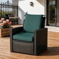 thumbnail image 3 of Goodgoods 21" x 42" Outdoor Dining Chair Cushions, 4-Pack Water & Fade Resistant Patio Cushions with Ties, Dark Green, 3 of 7