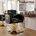 thumbnail image 5 of Baasha Ergonomic Reclining Salon Chair with Adjustable Headrest & Reclining backrest, Heavy Duty Barber Chair with Steel Frame, Stylish Hair Chair with Leather Upholstery, Weight Capacity 440 lbs, 5 of 10