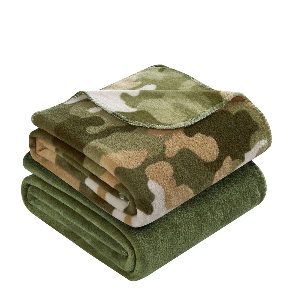 Mainstays Fleece Plush Throw Blanket, 50" x 60", Camo, 2Pack Walmart