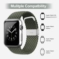 thumbnail image 2 of Men Adjustable Apple Watch Band Nylon Braided 40/42mm Watch Strap Replacement for iWatch, Green, 2 of 7