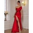 thumbnail image 5 of Women's One Shoulder Formal Evening Dress With High Side Slit And Rhinestone Embellishment Prom Dresses For Women, 5 of 7