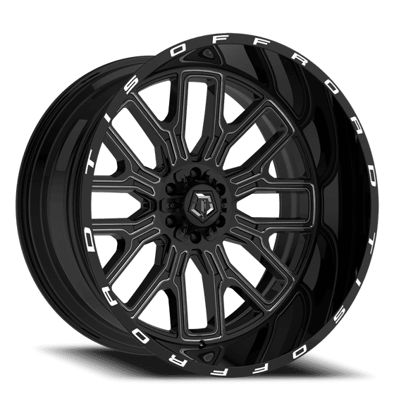 1 TIS 22x12 8X180 -44 560BM Gloss Black w/Milled Accents Wheel Rim