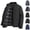 c01Black, variant on Mens Winter Thickened Down Jacket Windproof Waterproof Outdoor Casual Business Solid Color Puffer Coat Outerwear Blue L