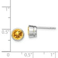 thumbnail image 2 of 925 Sterling Silver Citrine Circle Stud Earrings Gemstone, 2 of 6