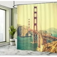 thumbnail image 5 of Ambesonne Vintage Shower Curtain, Old Style Bridge View, 69"Wx75"L, Brown and Blue, 5 of 5