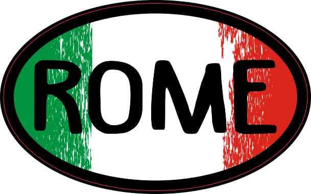 4in x 2.5in Oval Italian Flag Rome Sticker by StickerTalk®