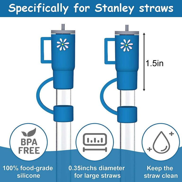  5PCS Straw Cover Cap for Stanley Cup, Silicone Straw Topper fit  Stanley 30&40 Oz Tumbler with Handle, 10mm Drinking Straw Tip Covers for Stanley  Cups Accessories. (Color 1): Home & Kitchen
