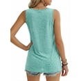 thumbnail image 3 of MOYIKO Women's Summer Tank Tops Pleated Square Neck Loose Fit Casual Flowy Tunic Sleeveless Shirts, 3 of 7