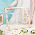thumbnail image 3 of 1set Wooden Ribbon Storage Rack Spool Holder Organizer Moccasin Bar: 382~412x10~20x20mm, 3 of 6