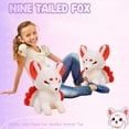 thumbnail image 3 of Pruboru Kitsune Plush, Lifelike Nine-Tailed Fox Stuffed Animals Toy Realistic Red Fox Plush Toy Cute Kyuubi Kitsune Plushie Dolls Gifts for Kids/14.9''x11.8''x7.8'' (Blue), 3 of 15