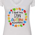 thumbnail image 4 of Inktastic I Love My Son Autism Awareness Women's V-Neck T-Shirt, 4 of 5