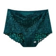 thumbnail image 2 of Viluyesy Women's Lace Cheeky Panties, Stretch High Waist Breathable Ladies Briefs Green L, 2 of 4