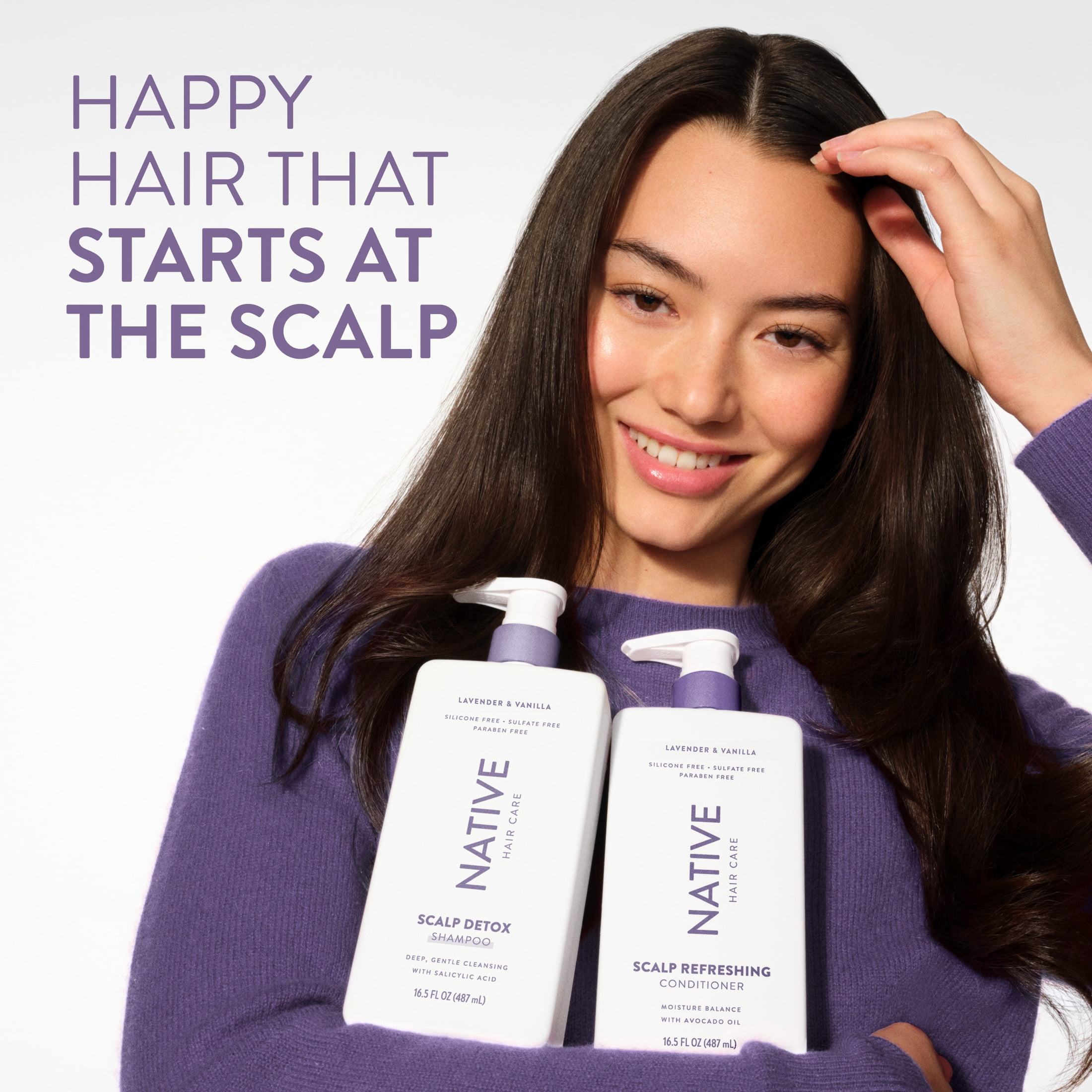 Native Scalp Refreshing Conditioner Lavender & Vanilla Cloud with Avocado Oil, Sulfate Free 16.5 fl oz