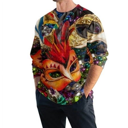 PMUYBHF T-Shirt à Manches Longues Col Rond Carnaval Printemps et Été pour Hommes 7869 TG