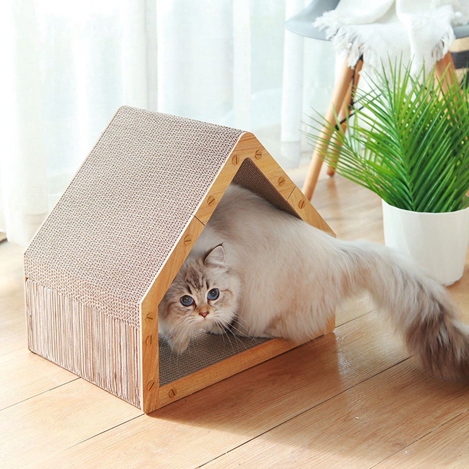 Pet Supplies Cat Scratcher Lounger Durable Reversible Scratch Pad Large Cardboard Scratcher for Indoor Cats Long Lasting Scratch Board Pad Comfortable Cat Lounging Solution