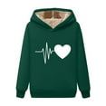 thumbnail image 2 of JUSLIO Warm Womens Blouses Thermal Hoodies Sweatshirts Graphic Long sleeve Sweatshirts Army Green L, 2 of 3