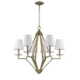 thumbnail image 4 of Easton 6-Light Washed Gold Chandelier With Crystal Bobeches And White Fabric Shades, 4 of 5