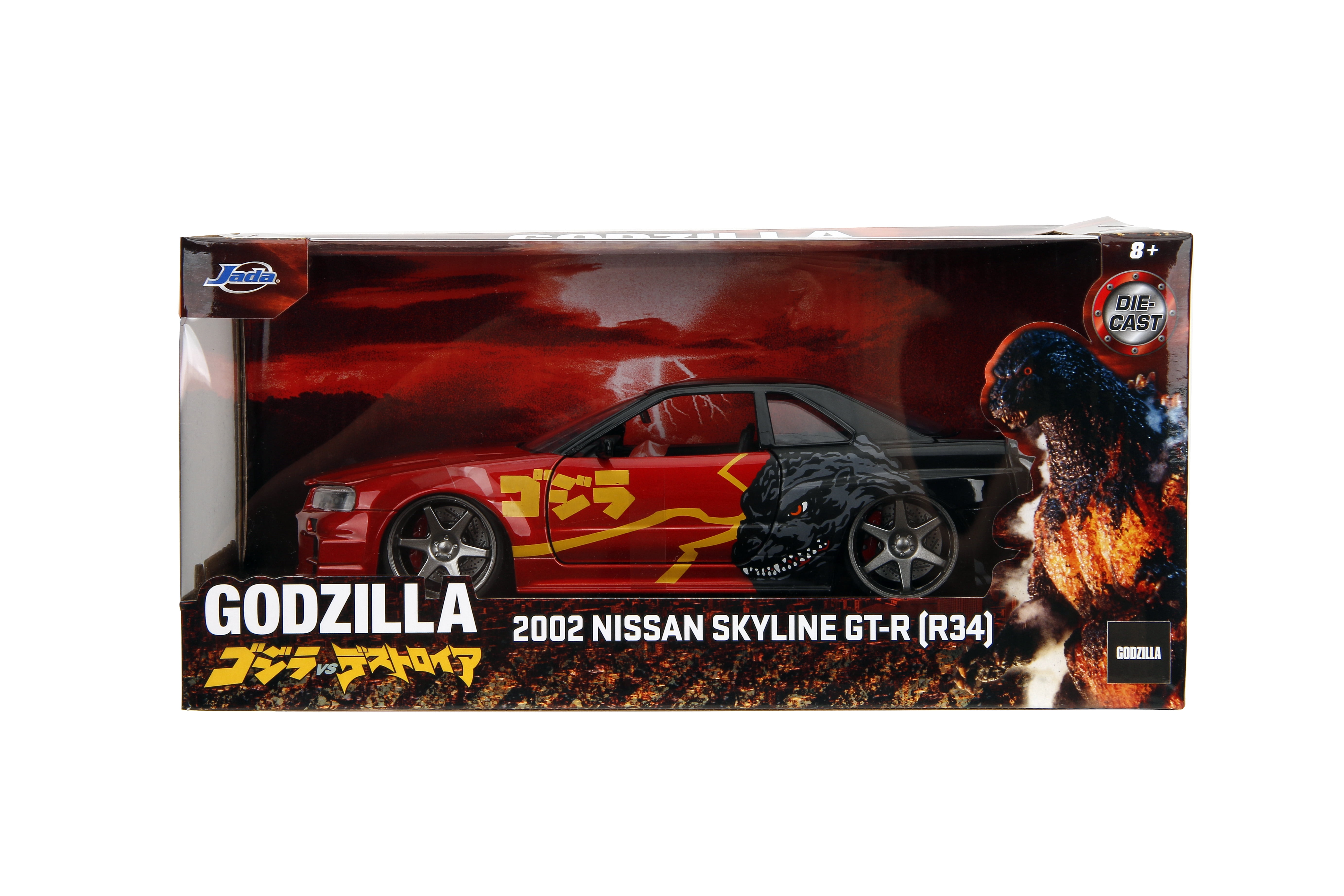 Jada Toys 2002 Nissan Skyline GT-R R34 RHD White with Red