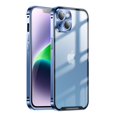 thumbnail image 1 of SaniMore for iPhone 14 Plus Case Slim Transparent [Not Yellowing Technology], Rugged PC Cover Built-in Tempered Glass Camera Lens Protector Shockproof Protective Cover, Blue, 1 of 8